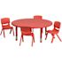 Carnegy Avenue 5-Piece Round Metal Top Table and Chair Set in Red