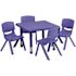 Carnegy Avenue 5-Piece Square Metal Top Table and Chair Set in Blue
