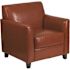 Flash Furniture Faux Leather Cushioned Reception Chair in Cognac