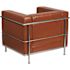 Flash Furniture Faux Leather Cushioned Reception Chair in Cognac