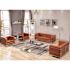 Flash Furniture Faux Leather Cushioned Reception Chair in Cognac