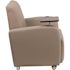 Flash Furniture Faux Leather Cushioned Tablet Arm Chair in Gray