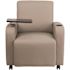 Flash Furniture Faux Leather Cushioned Tablet Arm Chair in Gray