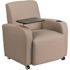 Flash Furniture Faux Leather Cushioned Tablet Arm Chair in Gray