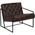 Flash Furniture Faux Leather Cushioned Reception Chair in Brown