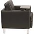 Flash Furniture Faux Leather Cushioned Tablet Arm Chair in Black