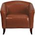Flash Furniture Faux Leather Cushioned Reception Chair in Cognac