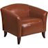 Flash Furniture Faux Leather Cushioned Reception Chair in Cognac