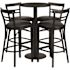 Carnegy Avenue 5-Piece Black Top/Black Vinyl Seat Table and Chair Set