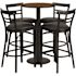 Carnegy Avenue 5-Piece Walnut Top/Black Vinyl Seat Table and Chair Set