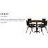 Carnegy Avenue 5-Piece Walnut Top/Black Vinyl Seat Table and Chair Set