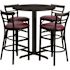 Carnegy Avenue 5-Piece Black Top/Burgundy Vinyl Seat Table and Chair Set