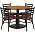 Carnegy Avenue 5-Piece Natural Top/Burgundy Vinyl Seat Table and Chair Set