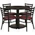 Carnegy Avenue 5-Piece Black Top/Burgundy Vinyl Seat Table and Chair Set
