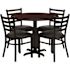 Carnegy Avenue 5-Piece Mahogany Top/Black Vinyl Seat Table and Chair Set