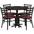 Carnegy Avenue 5-Piece Black Top/Burgundy Vinyl Seat Table and Chair Set