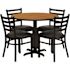 Carnegy Avenue 5-Piece Natural Top/Black Vinyl Seat Table and Chair Set