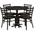 Carnegy Avenue 5-Piece Black Top/Black Vinyl Seat Table and Chair Set