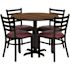 Carnegy Avenue 5-Piece Walnut Top/Burgundy Vinyl Seat Table and Chair Set