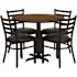 Carnegy Avenue 5-Piece Walnut Top/Black Vinyl Seat Table and Chair Set