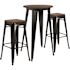 Carnegy Avenue 3-Piece Black Table and Chair Set