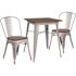 Carnegy Avenue 3-Piece Silver Table and Chair Set