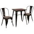Carnegy Avenue 3-Piece Black Table and Chair Set