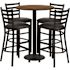Carnegy Avenue 5-Piece Walnut Top/Black Vinyl Seat Table and Chair Set