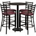 Carnegy Avenue 5-Piece Black Top/Burgundy Vinyl Seat Table and Chair Set
