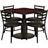 Carnegy Avenue 5-Piece Mahogany Top/Black Vinyl Seat Table and Chair Set