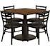 Carnegy Avenue 5-Piece Walnut Top/Black Vinyl Seat Table and Chair Set