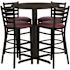 Carnegy Avenue 5-Piece Black Top/Burgundy Vinyl Seat Table and Chair Set