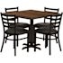 Carnegy Avenue 5-Piece Walnut Top/Black Vinyl Seat Table and Chair Set