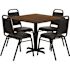Carnegy Avenue 5-Piece Walnut Top/Black Vinyl Seat Table and Chair Set