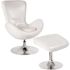 Carnegy Avenue White Leather Chair and Ottoman Set