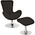 Carnegy Avenue Black Fabric Chair and Ottoman Set