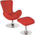 Carnegy Avenue Red Fabric Chair and Ottoman Set