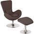 Carnegy Avenue Dark Gray Fabric Chair and Ottoman Set