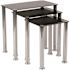 Carnegy Avenue 21 in. Black Medium Rectangle Glass Coffee Table with Nesting Tables
