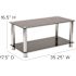 Carnegy Avenue 36 in. Black Medium Rectangle Glass Coffee Table with Shelf