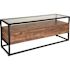 Carnegy Avenue 49 in. Rustic Large Rectangle Glass Coffee Table with Drawers