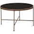 Carnegy Avenue 30 in. Black/Matte Gold Medium Round Glass Coffee Table
