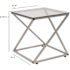 Carnegy Avenue 21 in. Clear/Silver Medium Square Glass Coffee Table