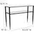 Carnegy Avenue 44 in. Clear/Black Large Rectangle Glass Coffee Table with Shelf