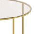 Carnegy Avenue 36 in. Clear/Matte Gold Medium Round Glass Coffee Table