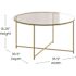 Carnegy Avenue 36 in. Clear/Matte Gold Medium Round Glass Coffee Table