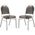 National Public Seating 9200-Series Panther Black Seat/Silver Vein Frame Premium Vinyl Upholstered Stack Chair (Pack of 2)