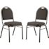 National Public Seating 9200-Series Ebony Black Seat/Black Sandtex Frame Premium Fabric Upholstered Stack Chair (Pack of 2)