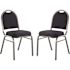 National Public Seating 9200-Series Midnight Blue Seat/Silver Vein Frame Premium Fabric Upholstered Stack Chair (Pack of 2)
