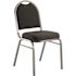 National Public Seating 9200-Series Ebony Black Seat/Silver Vein Frame Premium Fabric Upholstered Stack Chair (Pack of 2)